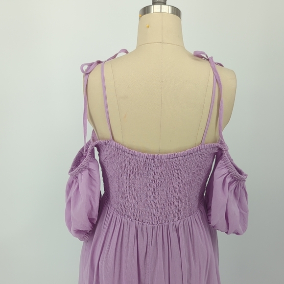 Universal Thread Cold Shoulder Midi Dress Purple S bohemian cottagecore summer - Picture 4 of 10